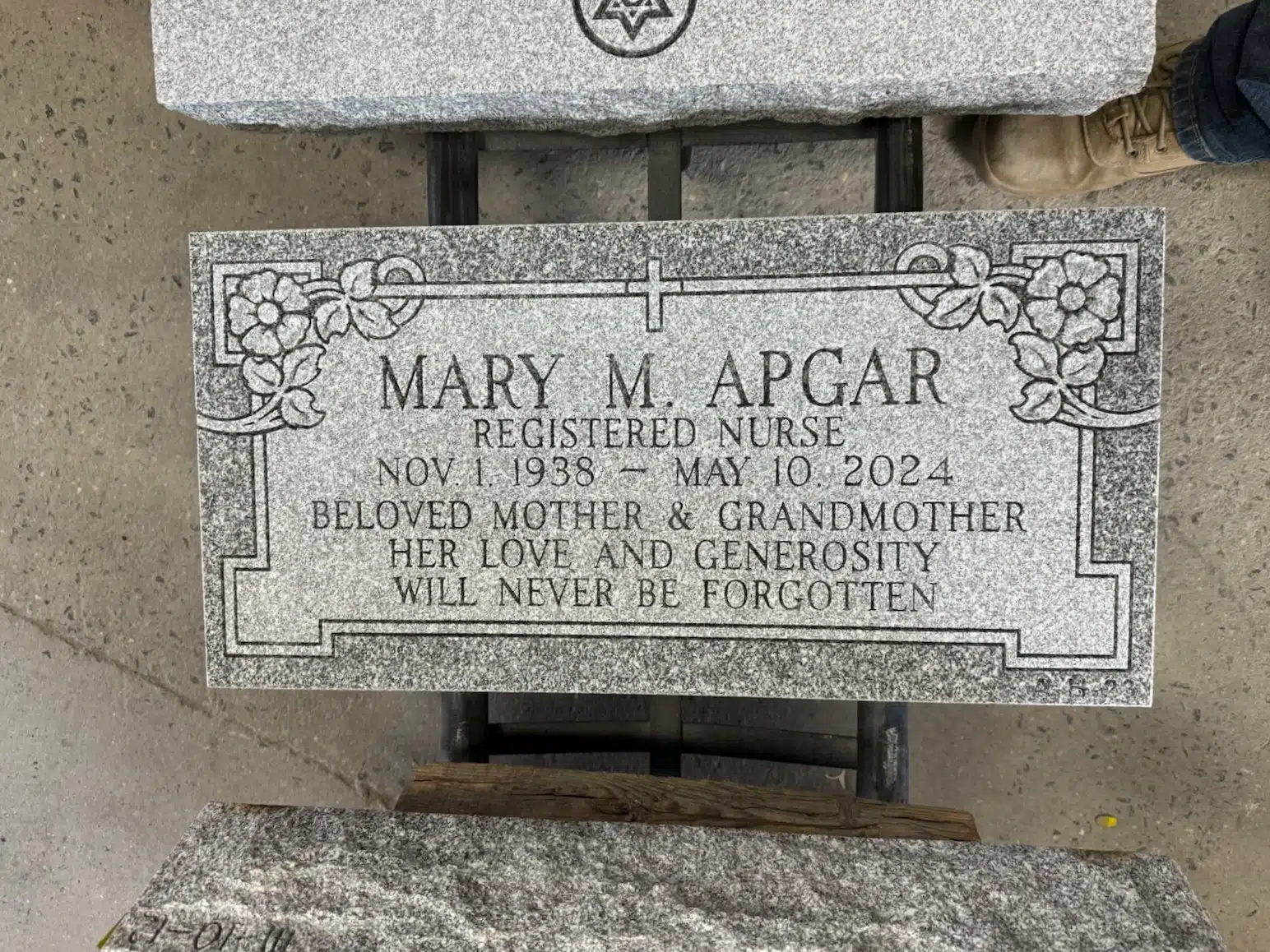 Granite Grave Marker Designs hand-carved by Marker Design Guide in NJ — image 7